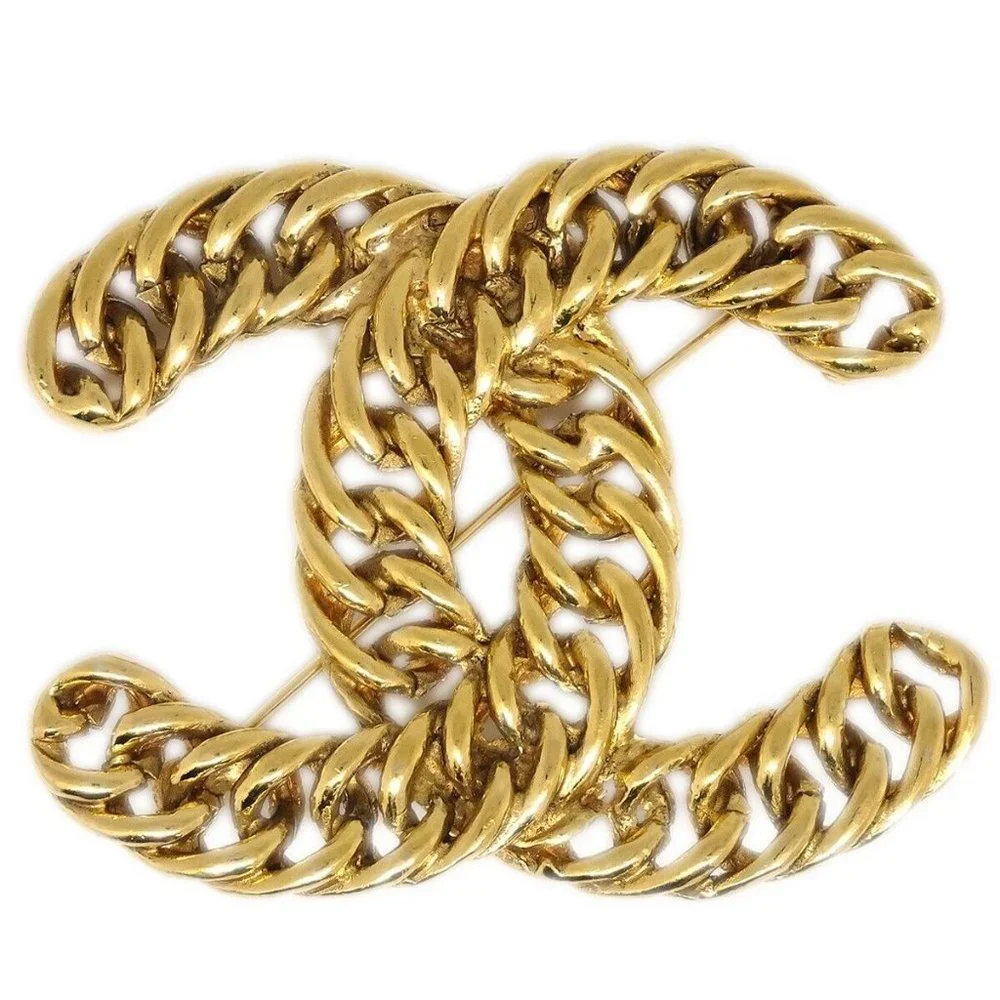Chanel CC Brooch Pin Gold 1107 121314